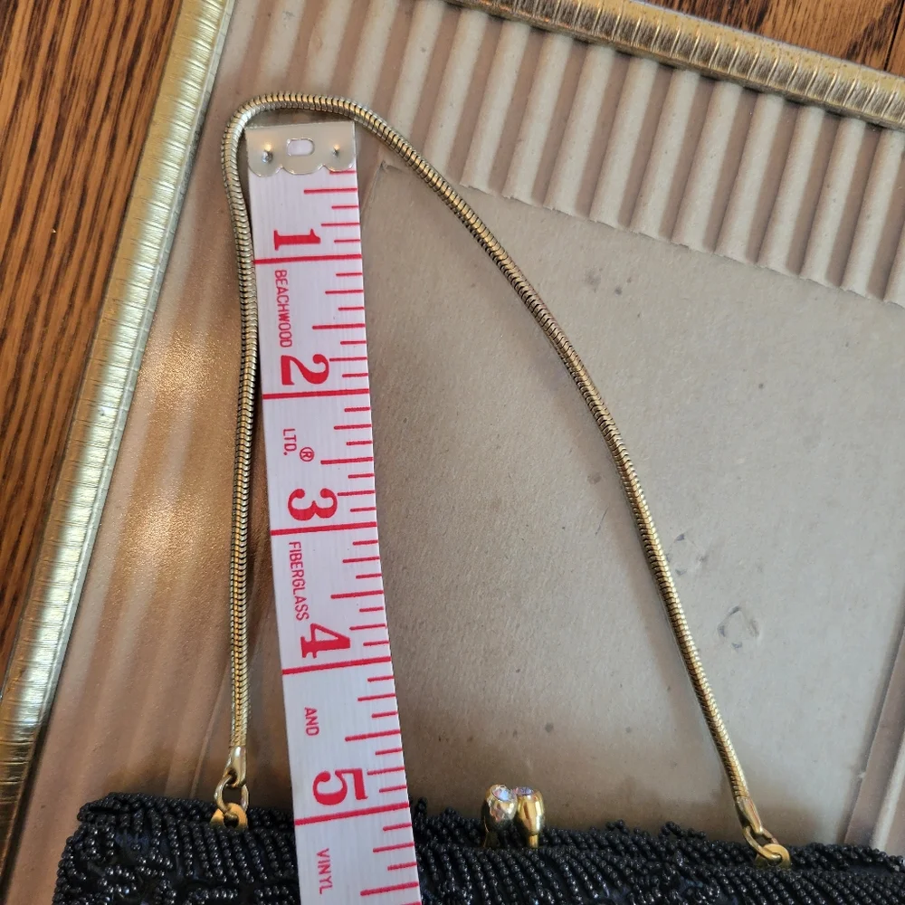 Walborg Richere Black Beaded Purse ~ Vintage ~ 1960s ~ Exquisite! ~ Loose Beads - Picture 14 of 16